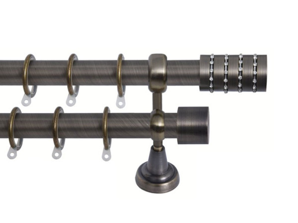 Import Σειρά Γ Νο 7 Κουρτινόξυλο Διπλό Με Σωλήνα Ø25 Οξειδέ