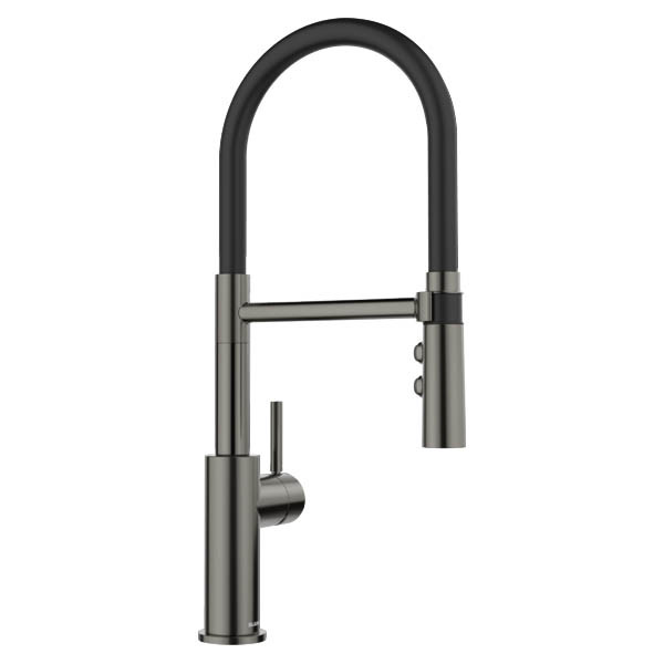 Blanco Catris-S Flexo Satin Dark Steel 527731 Μπαταρία Κουζίνας Αποσπώμενη