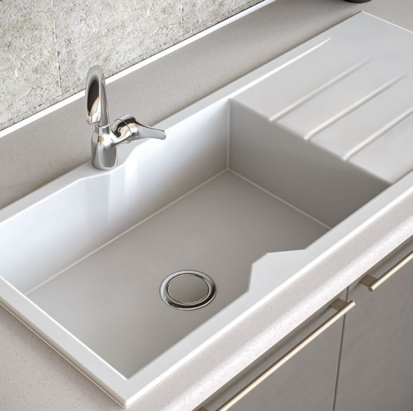 Sanitec Ultra 817 Bianco Νεροχύτης Γρανίτης Ένθετος