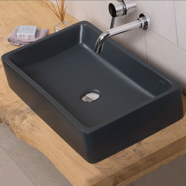 Adamidis Creta 62 Black Mat Νιπτήρας Χρωματιστός