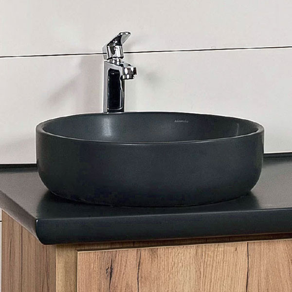 Adamidis Cupa 44M Black Mat Νιπτήρας Χρωματιστός