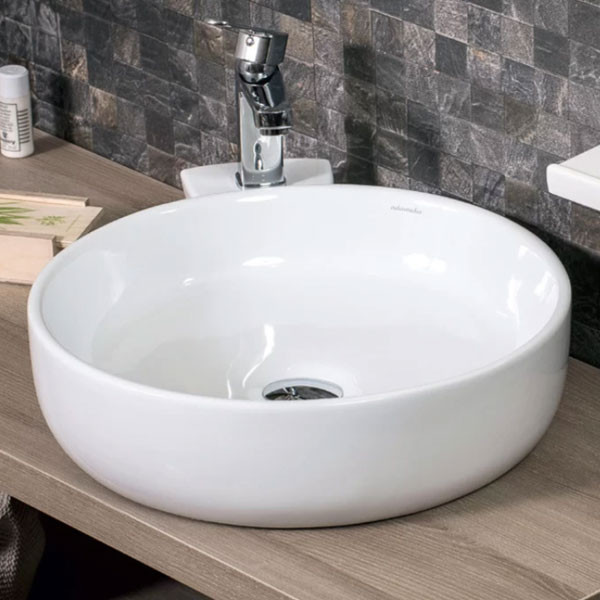 Adamidis Cupa 44M White Gloss Νιπτήρας Eπικαθήμενος