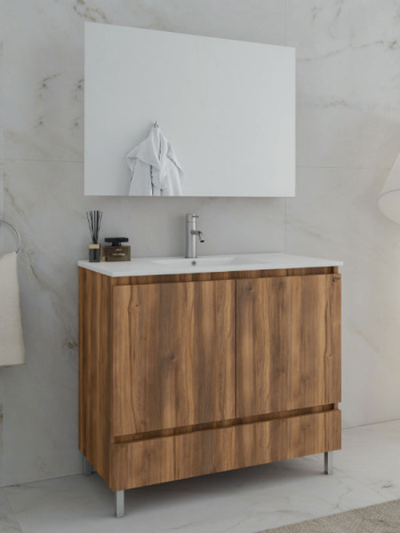 Drop Delta 100 Amber Baroque Oak 5FDLM10BO Έπιπλο Μπάνιου Μελαμινικό