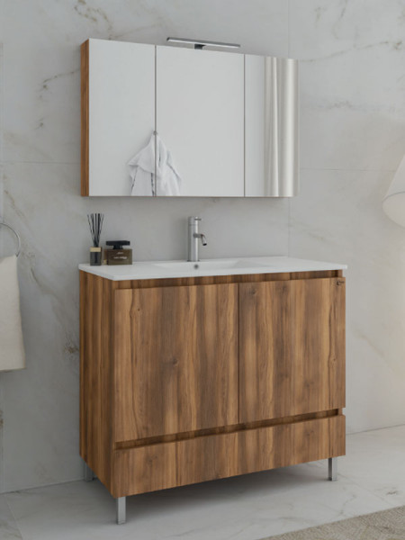 Drop Delta 100 Amber Baroque Oak 5FDL010BO Έπιπλο Μπάνιου Μελαμινικό