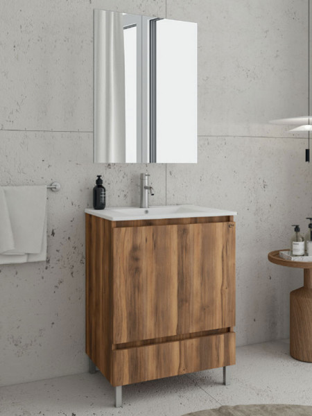 Drop Delta 75 Amber Baroque Oak 5FDLM75BO Έπιπλο Μπάνιου Μελαμινικό