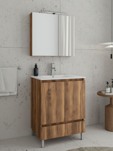 Drop Delta 60 Amber Baroque Oak 5FDL060BO Έπιπλο Μπάνιου Μελαμινικό