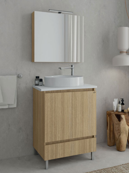 Drop Delta 60 Slavonia Oak 5FDLP60SO Έπιπλο Μπάνιου