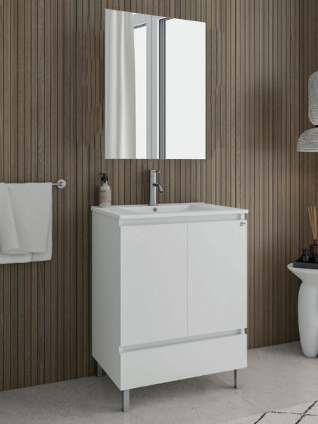 Drop Delta 75 White 5FDLM75WH Έπιπλο Μπάνιου Μελαμινικό