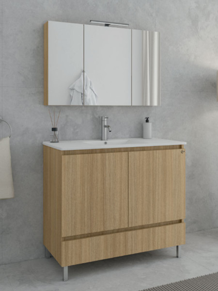 Drop Delta 90 Slavonia Oak 5FDL090SO Έπιπλο Μπάνιου Μελαμινικό