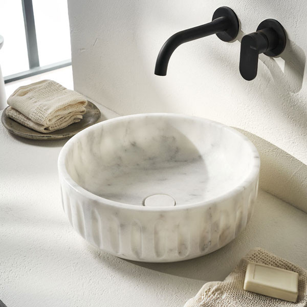 Fossil Orin Marble DF 39-300 Carrara Nuovo Νιπτήρας Πέτρινος