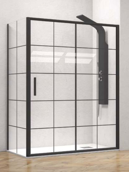 Karag EFE 400 & NP-10 Black Frame Καμπίνα Ασύμμετρης Ντουζιέρας