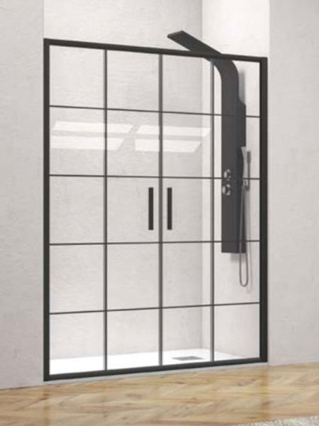 Karag EFE 600 Black Frame Καμπίνα Ντουζιέρας Τοίχο - Τοίχο