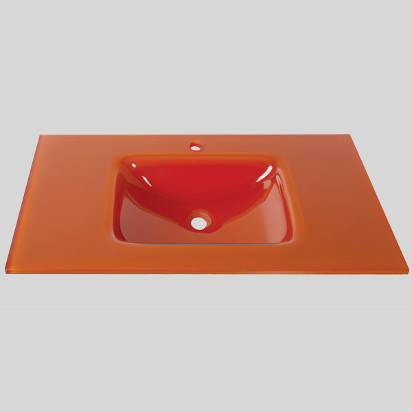 Gloria Glass Orange 90 329006 Νιπτήρας Γυάλινος Επίπλου