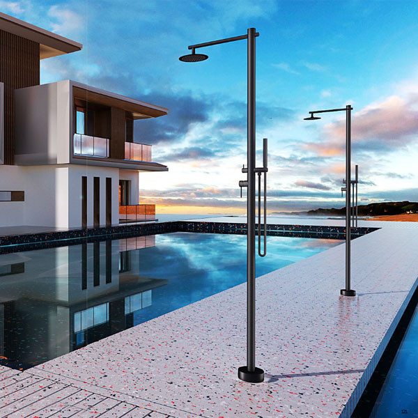 Imex Kansas GPK012/ANG Inox Black Matt Στήλη Ντους Εξωτερικού Χώρου