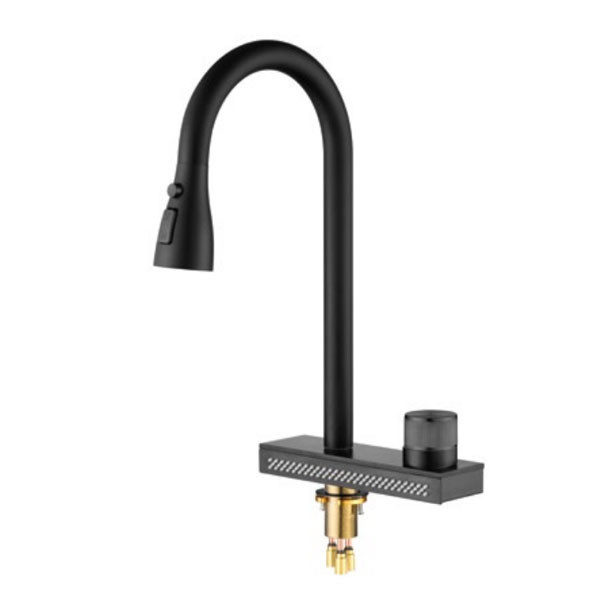 Sanitec Hi-Tech Black Matte Μπαταρία Κουζίνας Πάγκου