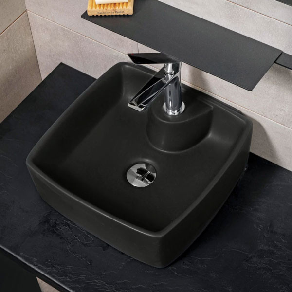 Adamidis Ios 38 Black Mat Νιπτήρας Χρωματιστός