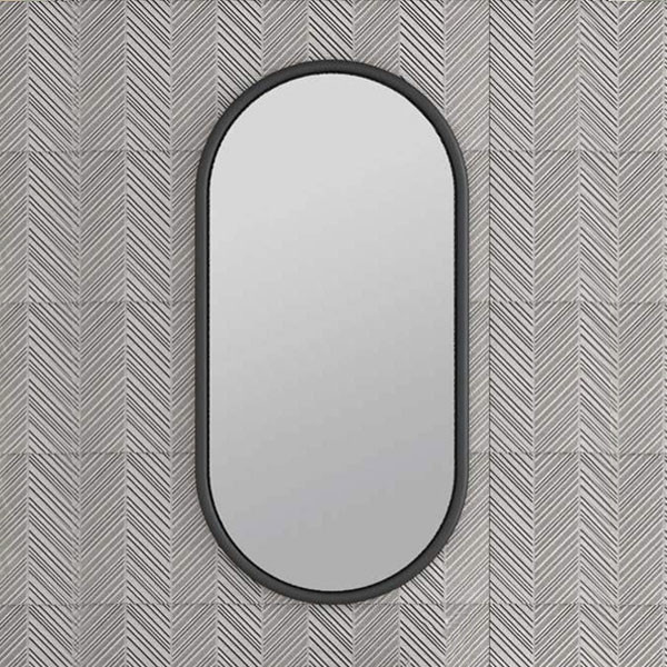 Savvopoulos Ivy Oval 4580 Black Καθρέπτης Μπάνιου Απλός