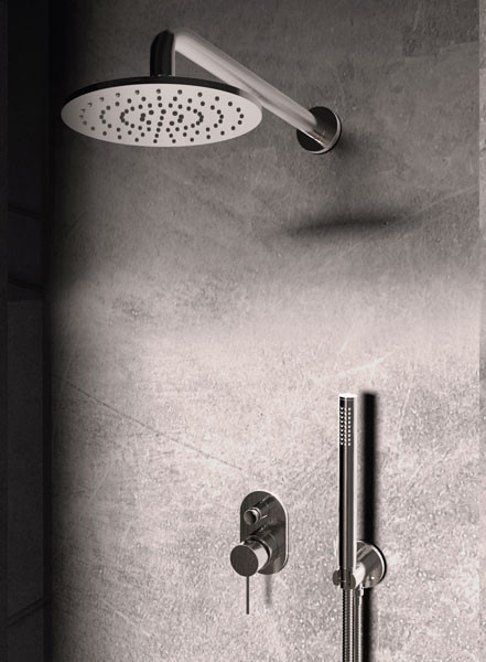 Teorema Lab Brushed Nickel Inox Σετ Εξαρτημάτων Εντοιχισμού