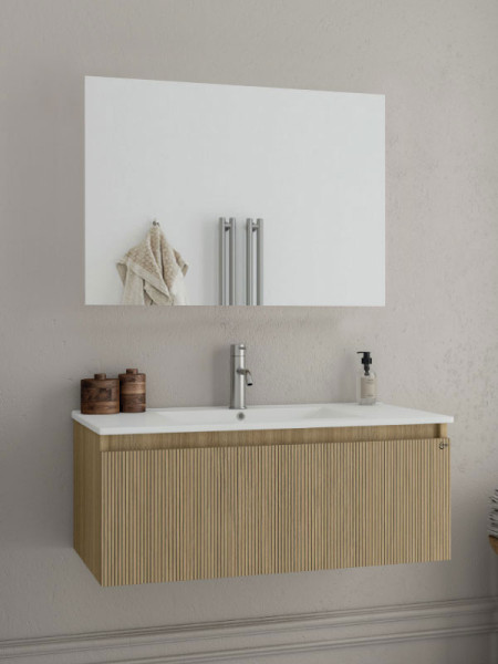 Drop Liberty 90 Slavonia Oak & Strada 5FLIM90LO Έπιπλο Μπάνιου Μελαμινικό