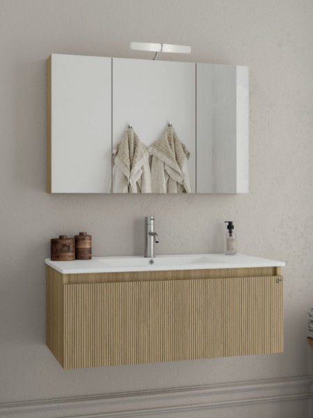 Drop Liberty 90 Slavonia Oak & Strada 5FLI090LO Έπιπλο Μπάνιου Μελαμινικό