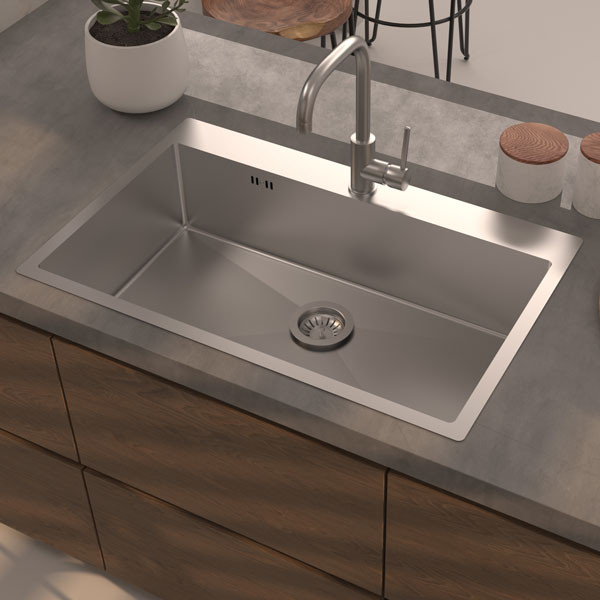 Helika Luna LUN100M Νεροχύτης Ανοξείδωτος Ένθετος