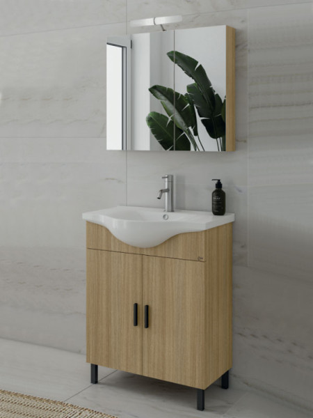 Drop Luna 65 Slavonia Oak 5FLU065SO Έπιπλο Μπάνιου Μελαμινικό