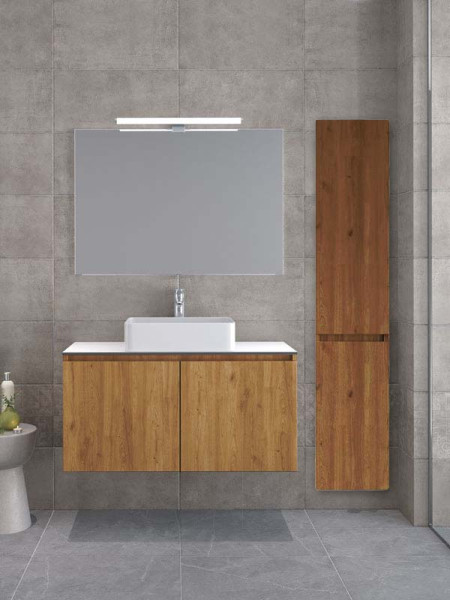 Furnibath Madrid 100 CWL Compact Walnut Έπιπλο Μπάνιου Μοντέρνο