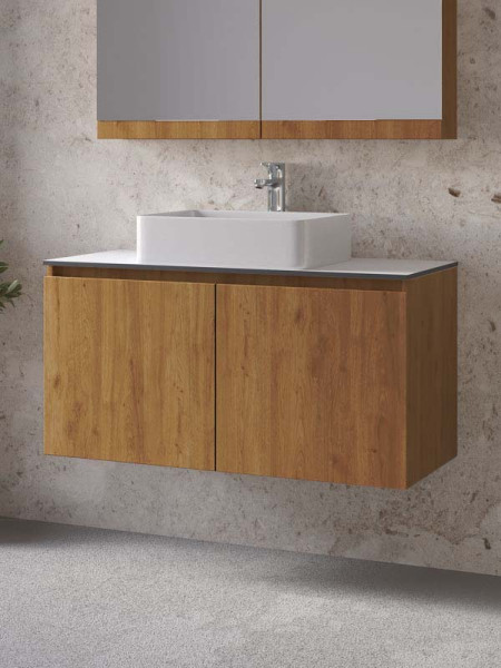 Furnibath Madrid 100 Compact Walnut Βάση Επίπλου Μπάνιου Με Νιπτήρα