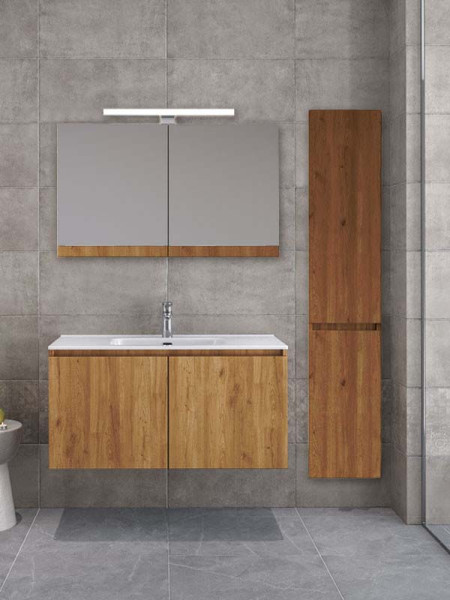 Furnibath Madrid 100 AWL Walnut Έπιπλο Μπάνιου Μελαμινικό