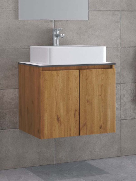 Furnibath Madrid 60 Compact Walnut Βάση Επίπλου Μπάνιου Με Νιπτήρα