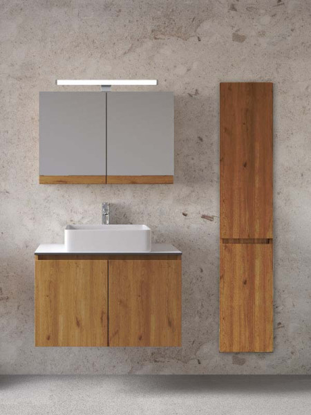 Furnibath Madrid 80 AWL Compact Walnut Έπιπλο Μπάνιου Μοντέρνο