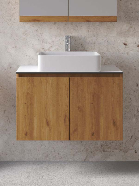 Furnibath Madrid 80 Compact Walnut Βάση Επίπλου Μπάνιου Με Νιπτήρα