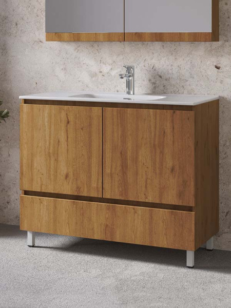 Furnibath Malaga 100 Walnut Βάση Επίπλου Μπάνιου Με Νιπτήρα