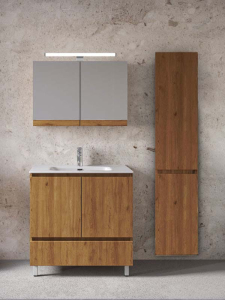 Furnibath Malaga 80 AWL Walnut Έπιπλο Μπάνιου Μελαμινικό