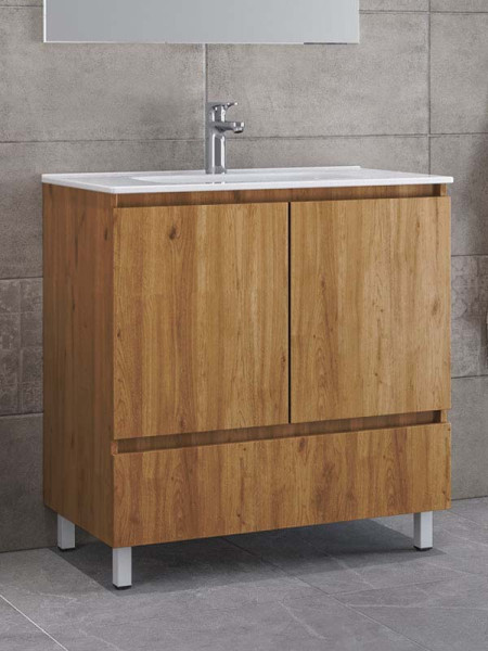Furnibath Malaga 80 Walnut Βάση Επίπλου Μπάνιου Με Νιπτήρα