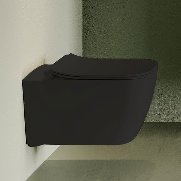 Bianco Ceramica Mizo 51.5 Rimless Black Matt 361600SC-401 Λεκάνη Κρεμαστή