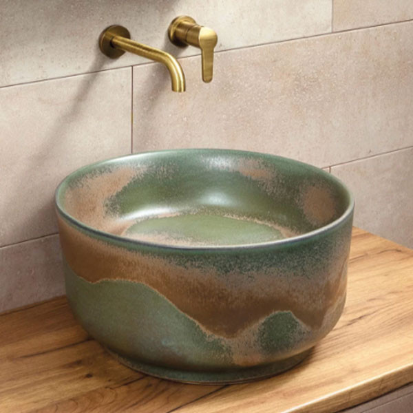 Adamidis Mykonos 46 Olive Mat Νιπτήρας Χρωματιστός