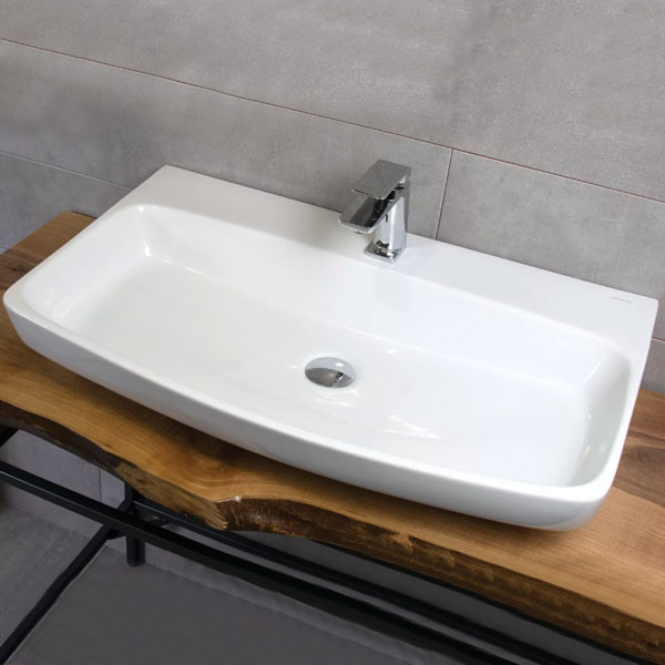 Adamidis Naxos 77M White Gloss Νιπτήρας Eπικαθήμενος