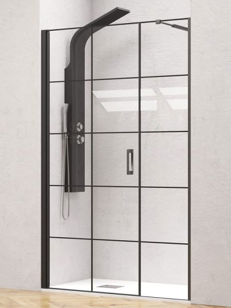 Karag Nero 5 Porta Black Καμπίνα Ντουζιέρας Τοίχο - Τοίχο