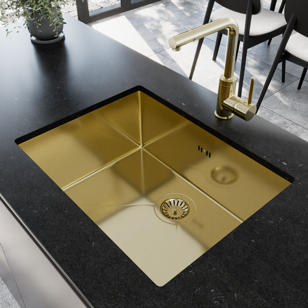 Helika NOVA100L Gold PVD Νεροχύτης Ανοξείδωτος Υποκαθήμενος