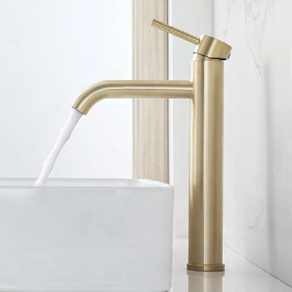 Corgres Rea 4260 Brushed Gold Μπαταρία Νιπτήρος Ψηλή