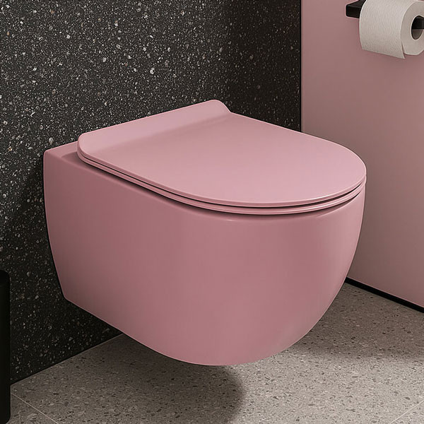 KSV Rimini Pink Matt Rimless 4215 Λεκάνη Κρεμαστή