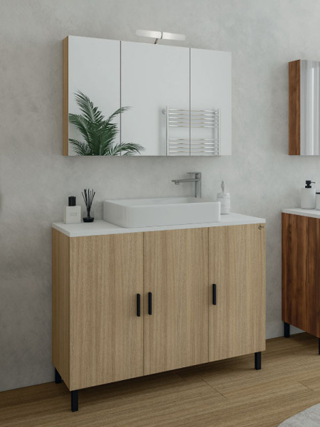 Drop Roma 100 Slavonia Oak 5FRMP10SO Έπιπλο Μπάνιου Μελαμινικό