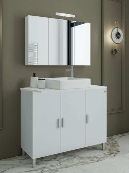 Drop Roma 100 White 5FRMP10WH Έπιπλο Μπάνιου Λευκό