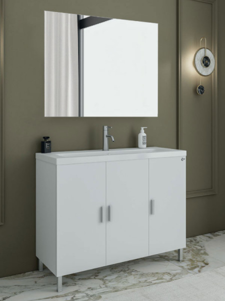 Drop Roma 100 White 5FRMM10WH Έπιπλο Μπάνιου Λευκό