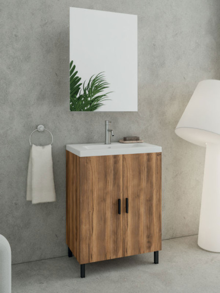 Drop Roma 60 Amber Baroque Oak 5FRMM60BO Έπιπλο Μπάνιου Μελαμινικό