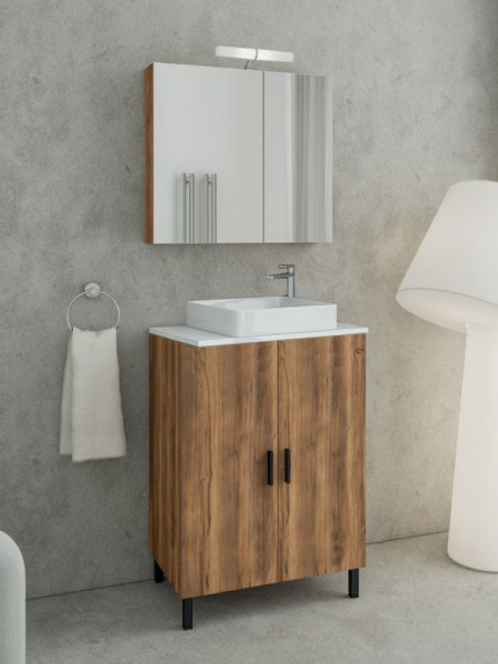 Drop Roma 60 Amber Baroque Oak 5FRMP60BO Έπιπλο Μπάνιου Μελαμινικό