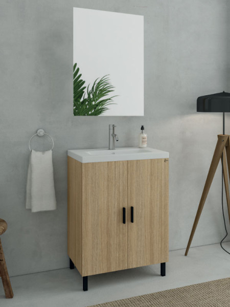 Drop Roma 60 Slavonia Oak 5FRMM60SO Έπιπλο Μπάνιου Μελαμινικό