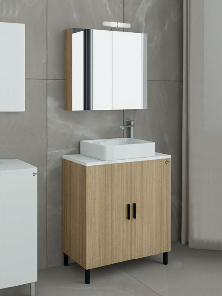 Drop Roma 60 Slavonia Oak 5FRMP60SO Έπιπλο Μπάνιου Μελαμινικό