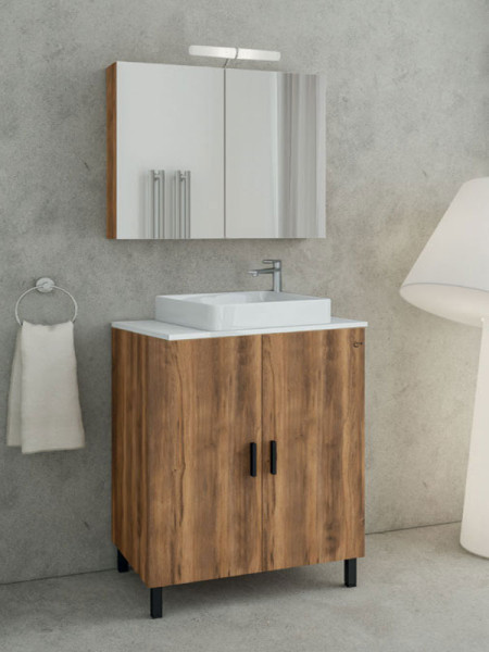 Drop Roma 70 Amber Baroque Oak 5FRMP70BO Έπιπλο Μπάνιου Μελαμινικό